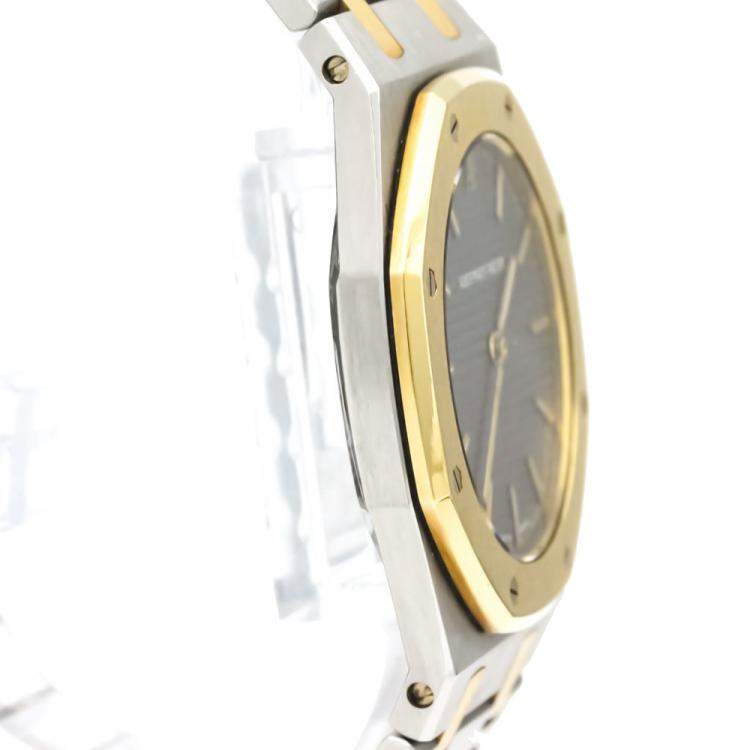 Pre Owned Audemars Piguet Gray Yellow Gold, and Stainless Steel Royal Oak Quartz Men's Wristwatch 33 mm