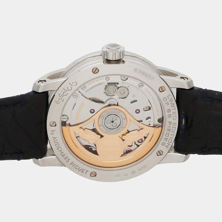 Pre Owned Audemars Piguet Blue 18k White Gold Code 11.59 15210BC.OO.A321CR.99 Automatic Men's Wristwatch 41 mm