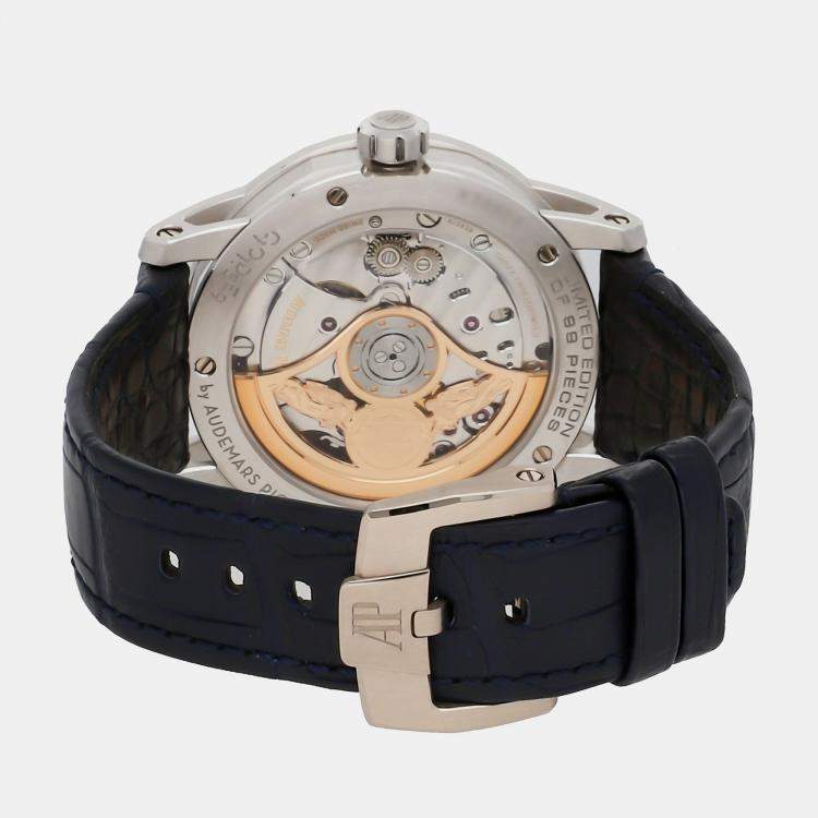Pre Owned Audemars Piguet Blue 18k White Gold Code 11.59 15210BC.OO.A321CR.99 Automatic Men's Wristwatch 41 mm