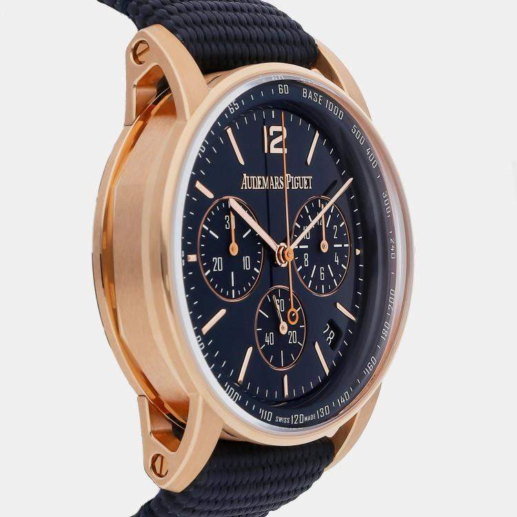 Pre Owned Audemars Piguet Code 11.59 26393OR.OO.A027KB.01 Automatic Blue 18k Rose Gold Men’s Wristwatch 41mm