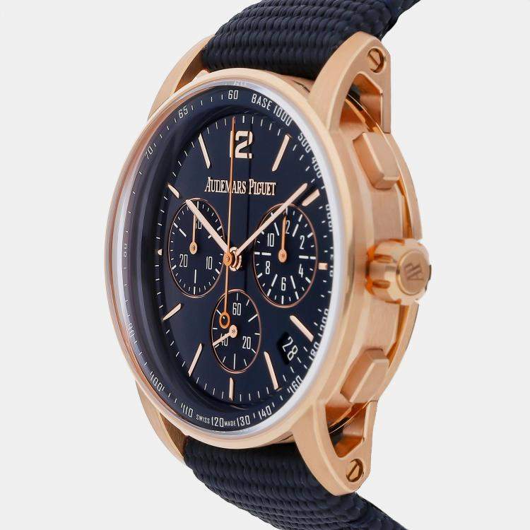Pre Owned Audemars Piguet Code 11.59 26393OR.OO.A027KB.01 Automatic Blue 18k Rose Gold Men’s Wristwatch 41mm