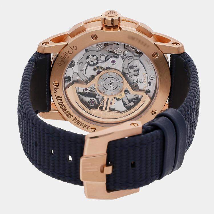 Pre Owned Audemars Piguet Code 11.59 26393OR.OO.A027KB.01 Automatic Blue 18k Rose Gold Men’s Wristwatch 41mm
