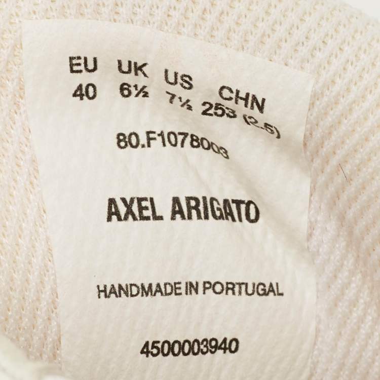 Pre Owned Axel Arigato Area Lo Size 40 Tricolor Fabric and Leather Lace Up Sneakers