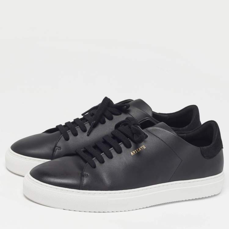 Pre Owned Axel Arigato Clean 90 Size 46 Black Leather and Suede Low Top Sneakers