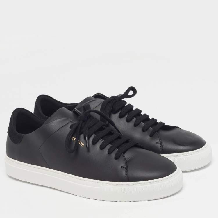 Pre Owned Axel Arigato Clean 90 Size 46 Black Leather and Suede Low Top Sneakers