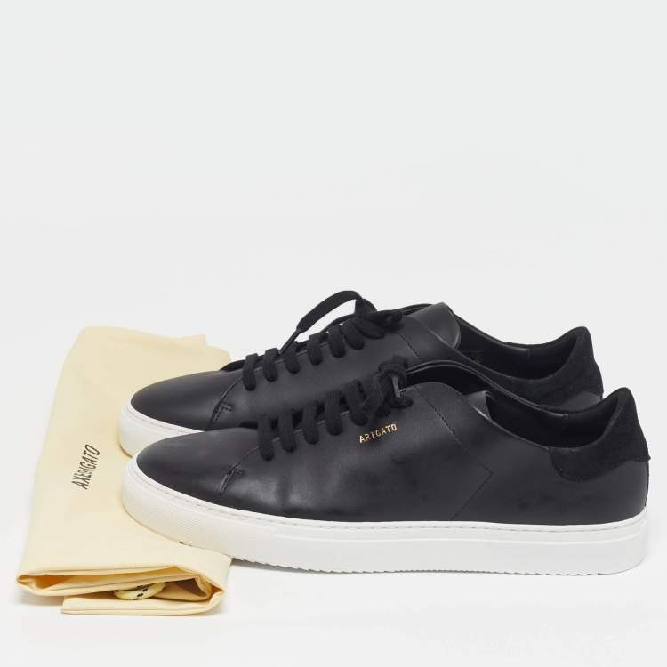 Pre Owned Axel Arigato Clean 90 Size 46 Black Leather and Suede Low Top Sneakers