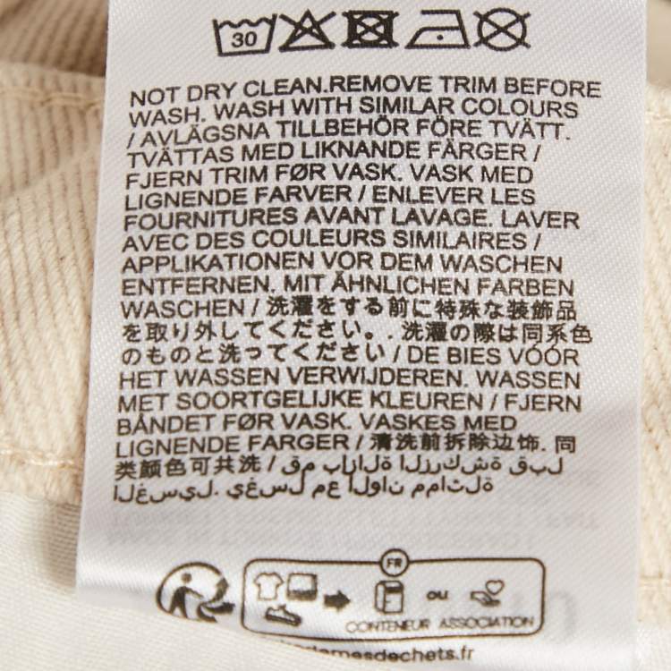 Pre Owned Axel Arigato Beige Textured Denim Jeans S/Waist 31"