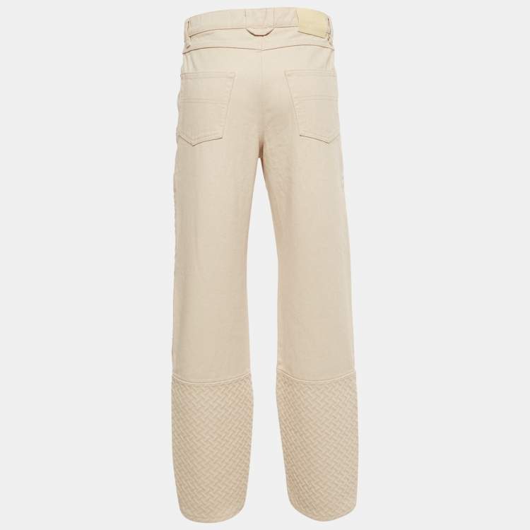 Pre Owned Axel Arigato Beige Textured Denim Jeans S/Waist 31"