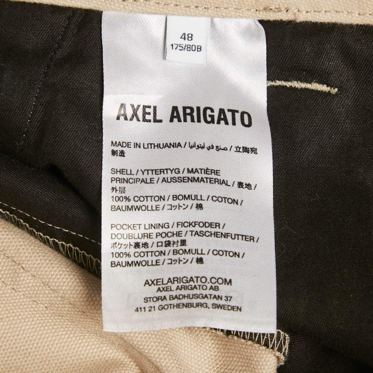 Pre Owned Axel Arigato Beige Cotton Ink Trousers M