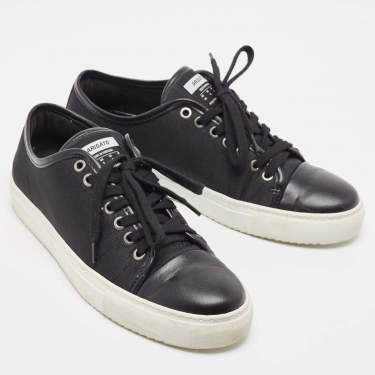 Pre Owned Axel Arigato Black Leather and Canvas Low Top Sneakers Size 42