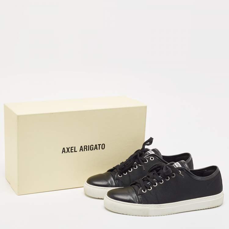 Pre Owned Axel Arigato Black Leather and Canvas Low Top Sneakers Size 42