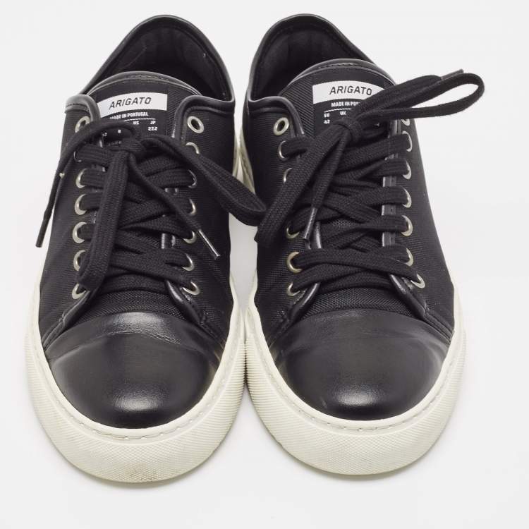 Pre Owned Axel Arigato Black Leather and Canvas Low Top Sneakers Size 42