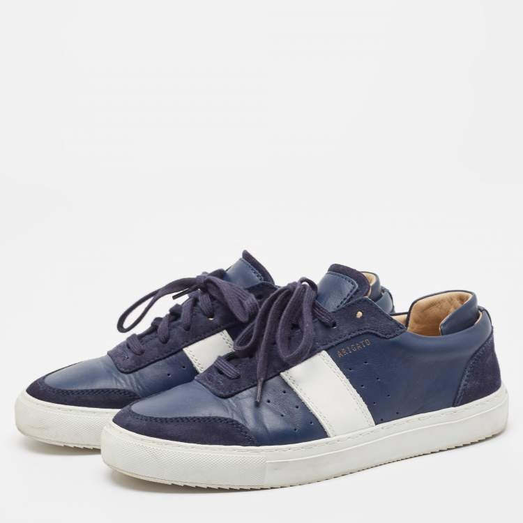 Pre Owned Axel Arigato Navy Blue Leather And Suede Lace Up Sneakers Size 42