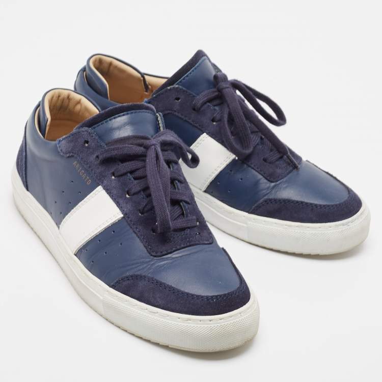 Pre Owned Axel Arigato Navy Blue Leather And Suede Lace Up Sneakers Size 42