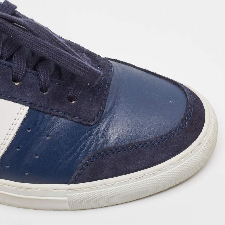 Pre Owned Axel Arigato Navy Blue Leather And Suede Lace Up Sneakers Size 42