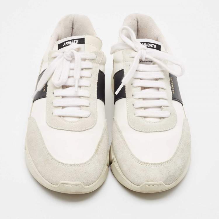 Pre Owned Axel Arigato Grey Canvas and Leather Low Top Sneakers Size 43