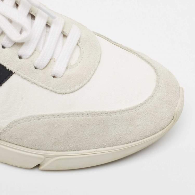 Pre Owned Axel Arigato Grey Canvas and Leather Low Top Sneakers Size 43