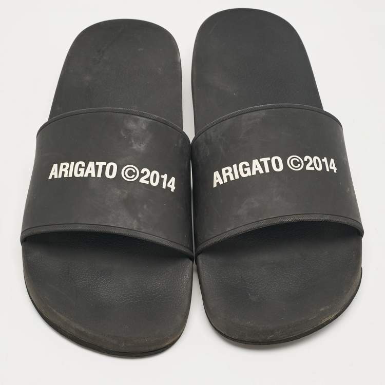 Pre Owned Axel Arigato Black Rubber Pool Slides Size 44