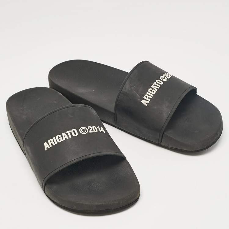 Pre Owned Axel Arigato Black Rubber Pool Slides Size 44