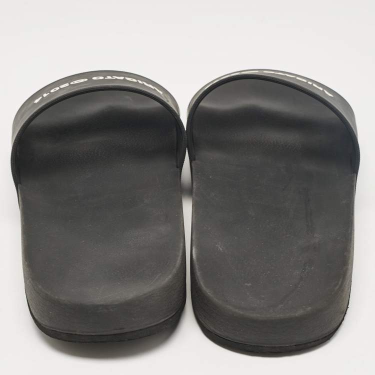 Pre Owned Axel Arigato Black Rubber Pool Slides Size 44