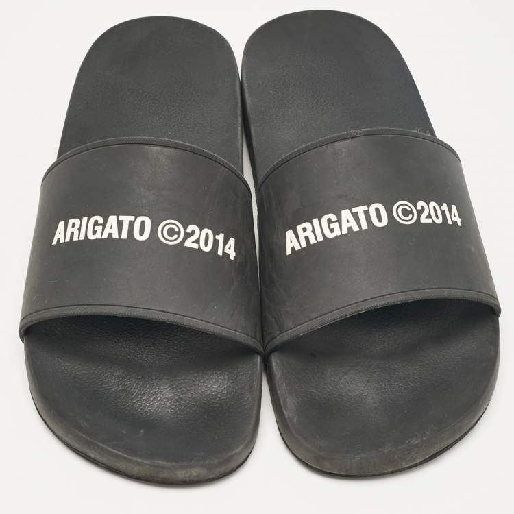 Pre Owned Axel Arigato Black Rubber Pool Slides Size 42