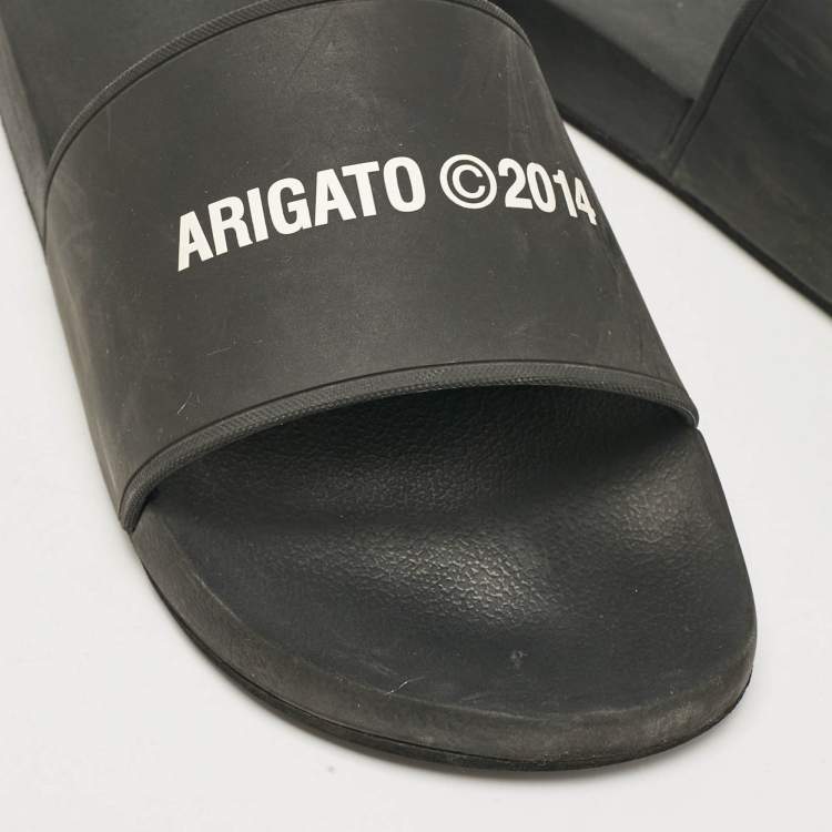 Pre Owned Axel Arigato Black Rubber Pool Slides Size 42
