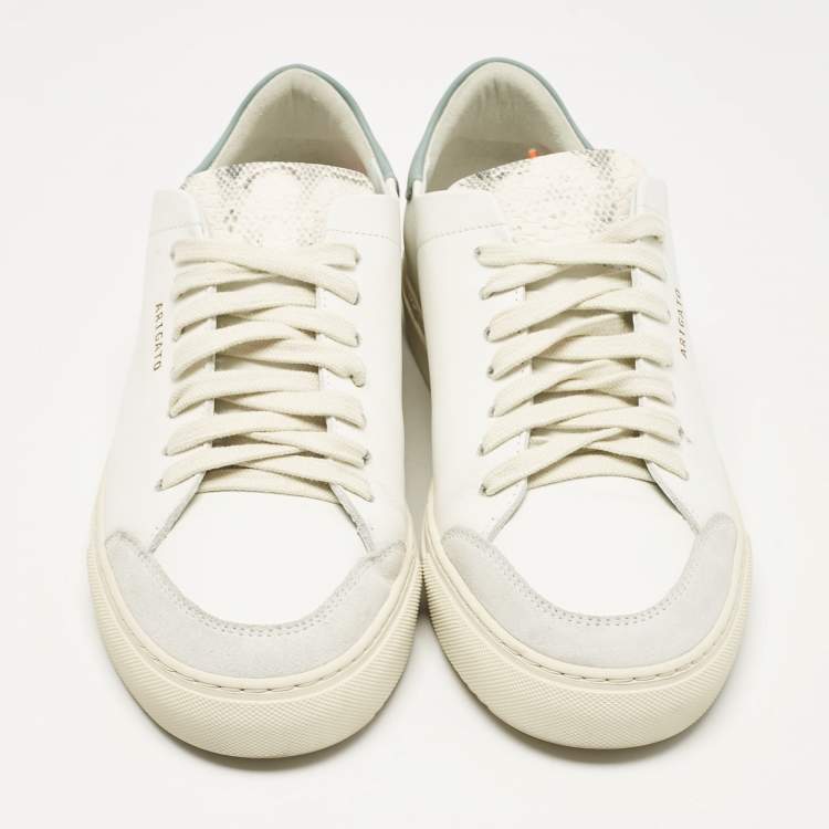 Pre Owned Axel Arigato White Leather and Suede Clean 90 Sneakers Size 40