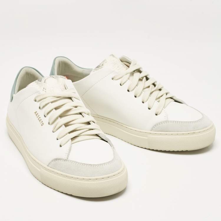Pre Owned Axel Arigato White Leather and Suede Clean 90 Sneakers Size 40