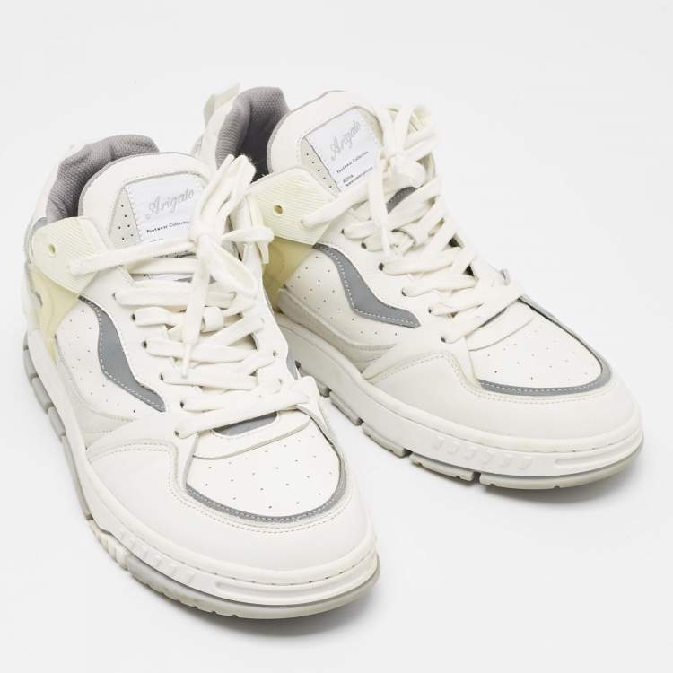 Pre Owned Axel Arigato White/Grey Leather and Suede Lace Up Sneakers Size 42