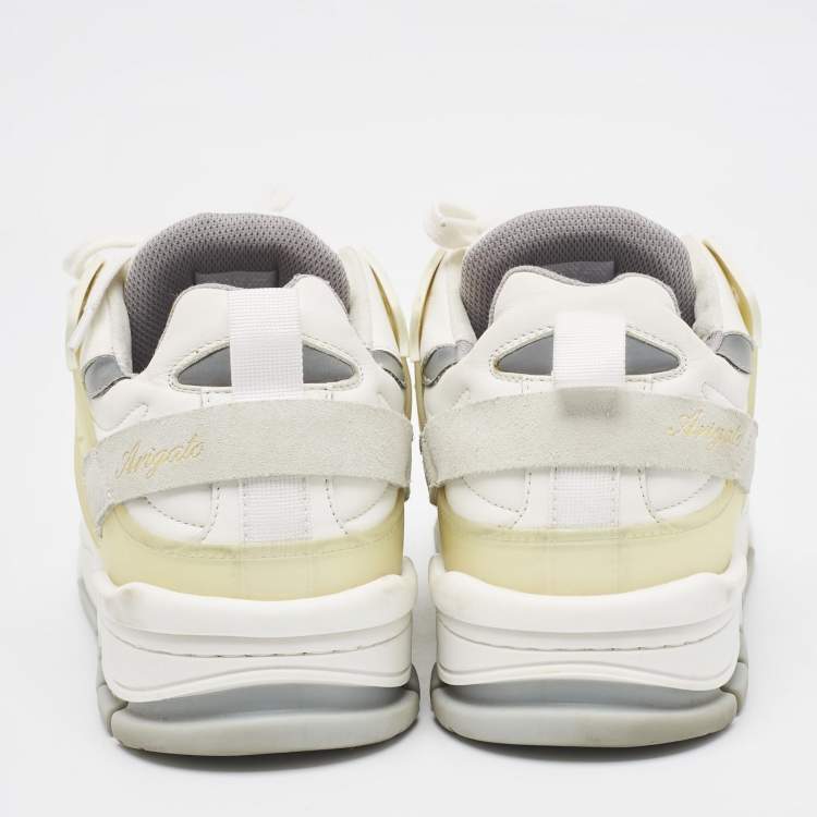 Pre Owned Axel Arigato White/Grey Leather and Suede Lace Up Sneakers Size 42