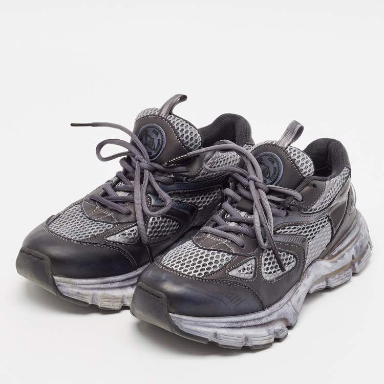 Pre Owned Axel Arigato Grey/Blue Mesh and Leather Marathon R Trail Sneakers Size 39