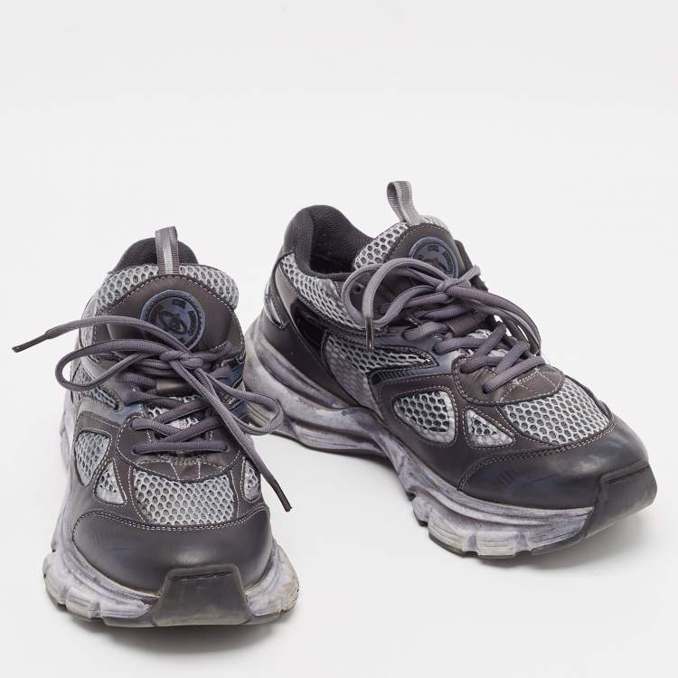 Pre Owned Axel Arigato Grey/Blue Mesh and Leather Marathon R Trail Sneakers Size 39