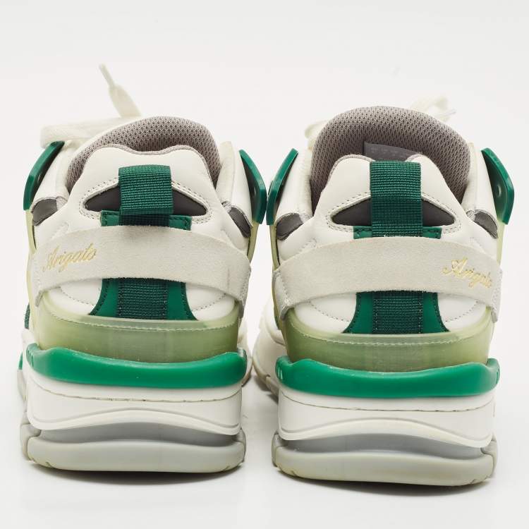 Pre Owned Axel Arigato White/Green Leather and Suede Astro Low Top Sneakers Size 41