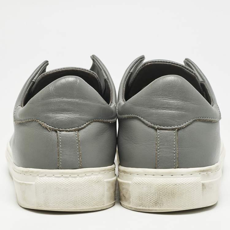 Pre Owned Axel Arigato Grey Leather Clean 90 Low Top Sneakers Size 43