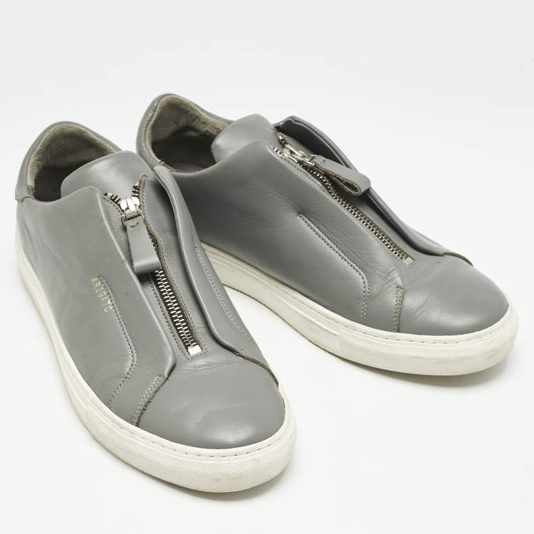 Pre Owned Axel Arigato Grey Leather Clean 90 Low Top Sneakers Size 43