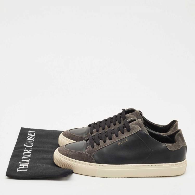 Pre Owned Axel Arigato Black Leather and Suede Clean 90 Low Top Sneakers Size 42