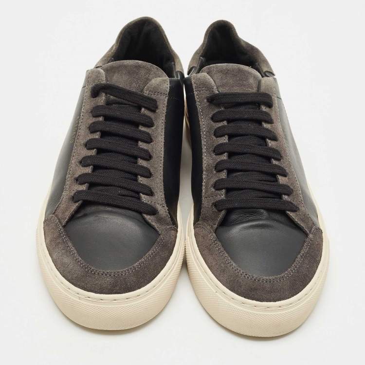 Pre Owned Axel Arigato Black Leather and Suede Clean 90 Low Top Sneakers Size 42