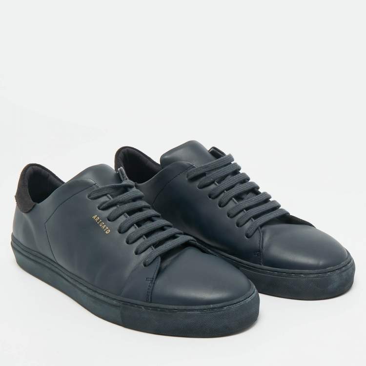Pre Owned Axel Arigato Navy Blue Leather Low Top Sneakers Size 47