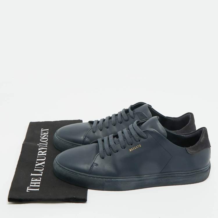 Pre Owned Axel Arigato Navy Blue Leather Low Top Sneakers Size 47