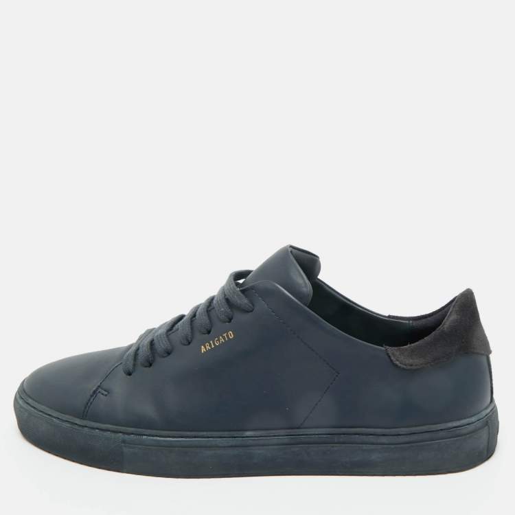 Pre Owned Axel Arigato Navy Blue Leather Low Top Sneakers Size 47