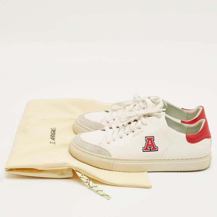 Pre Owned Axel Arigato White/Red Leather Clean 90 Lace Up Sneakers Size 40