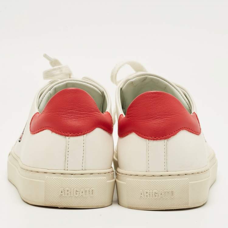 Pre Owned Axel Arigato White/Red Leather Clean 90 Lace Up Sneakers Size 40