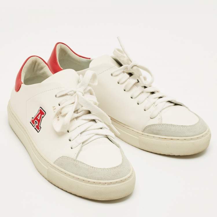 Pre Owned Axel Arigato White/Red Leather Clean 90 Lace Up Sneakers Size 40