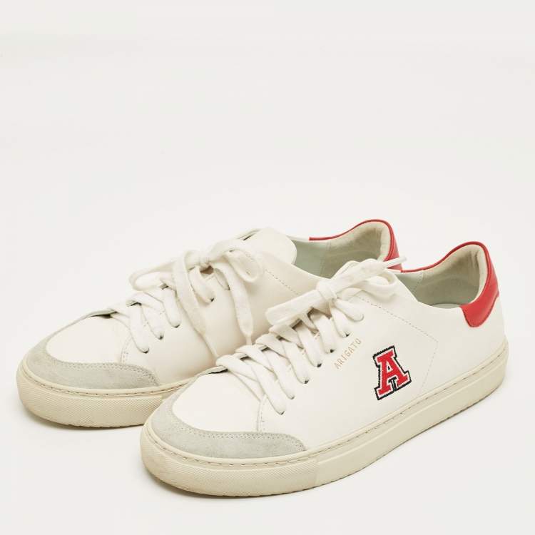 Pre Owned Axel Arigato White/Red Leather Clean 90 Lace Up Sneakers Size 40