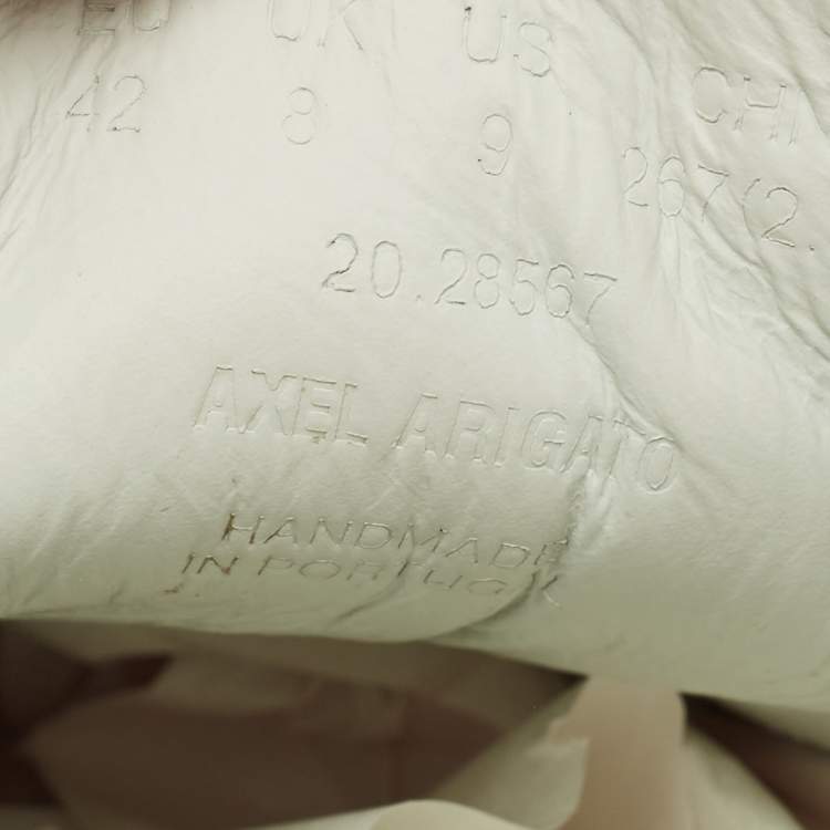 Pre Owned Axel Arigato White Leather and Suede Clean 90 Lace Up Sneakers Size 42