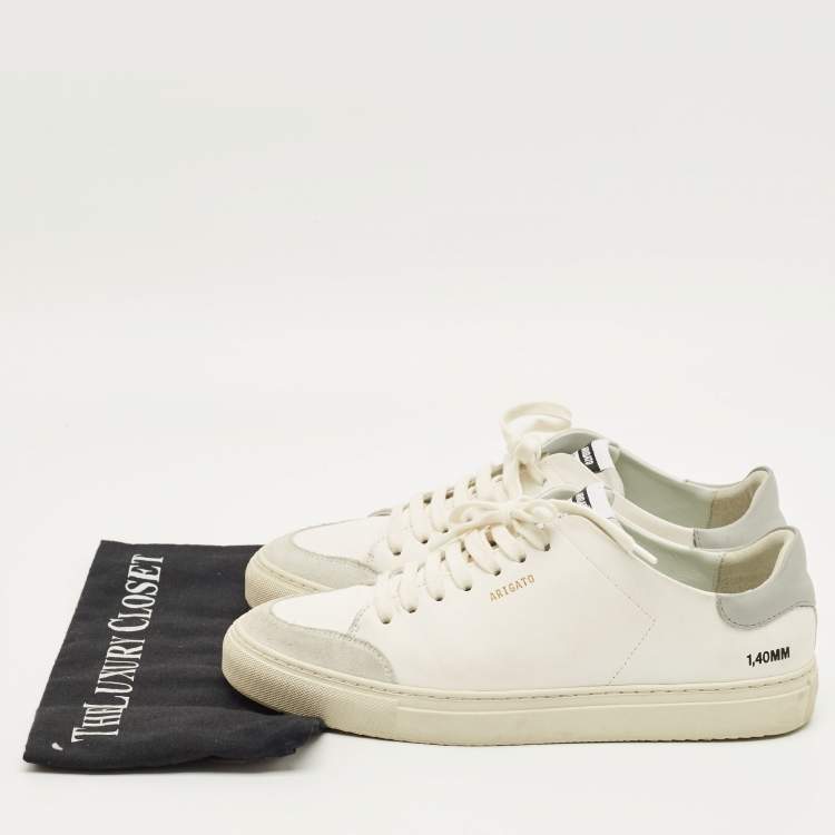 Pre Owned Axel Arigato White Leather and Suede Clean 90 Lace Up Sneakers Size 42