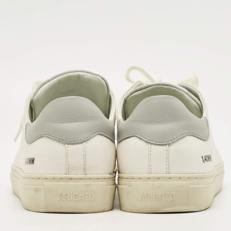 Pre Owned Axel Arigato White Leather and Suede Clean 90 Lace Up Sneakers Size 42