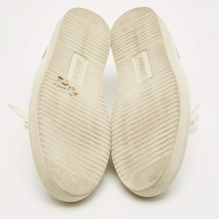 Pre Owned Axel Arigato White Leather and Suede Clean 90 Lace Up Sneakers Size 42