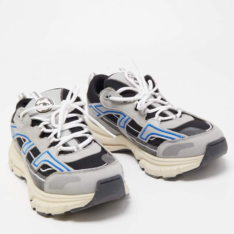 Pre Owned Axel Arigato Grey/Black Micro Mesh and Leather Marathon R Trail Low Top sneakers Size 43