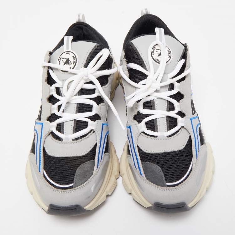 Pre Owned Axel Arigato Grey/Black Micro Mesh and Leather Marathon R Trail Low Top sneakers Size 43